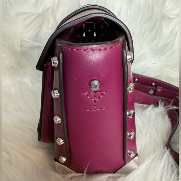 Michael Kors EUC Manhattan Garnet Leather Satchel Comfort Crossbody Strap - Picture 15 of 15